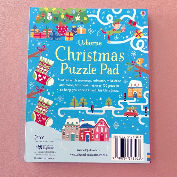 🔥 5 for $25 | Usborne 📚 | Christmas Puzzle Pad Activity Book | New - Picture 3 of 3